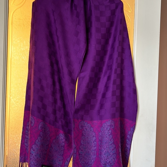 Vintage 💯 Cashmere Pashmina-6ft Long 13" Wide - Picture 3 of 9